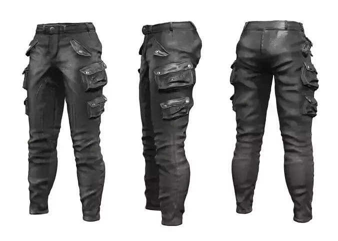 Mens Skinny Pants Low-poly 3D model