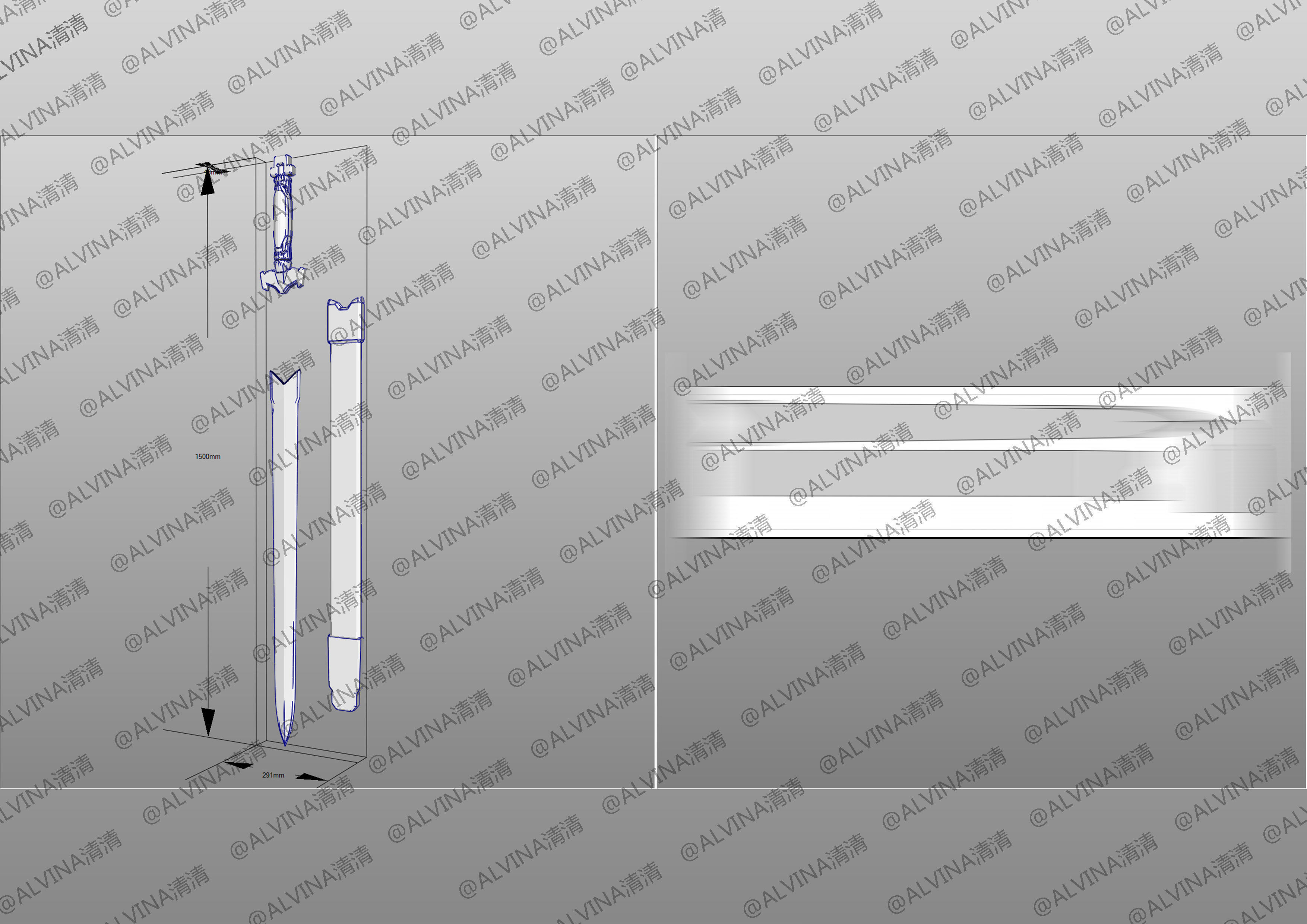 Overwatch Genji Baihu- Cosplay Pepakura Foam Template Low-poly 3D model_16