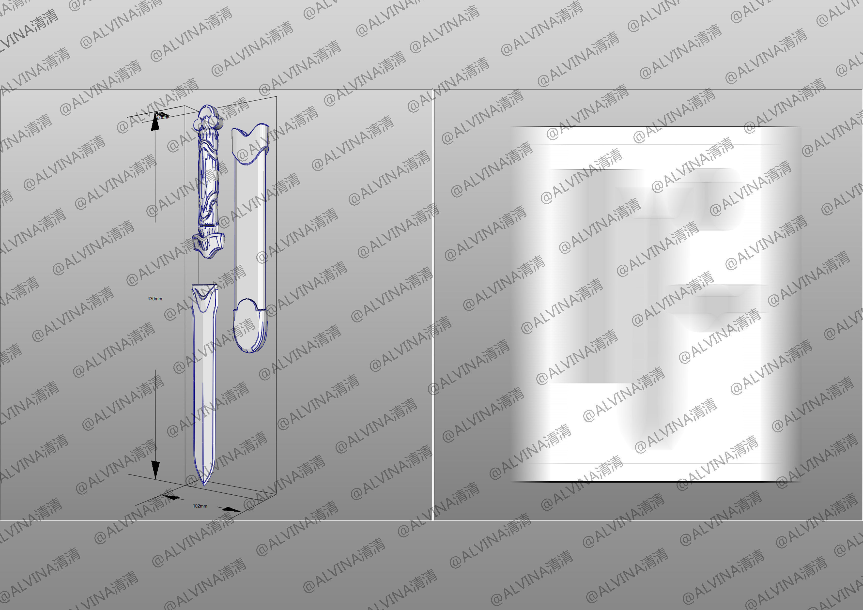 Overwatch Genji Baihu- Cosplay Pepakura Foam Template Low-poly 3D model_17