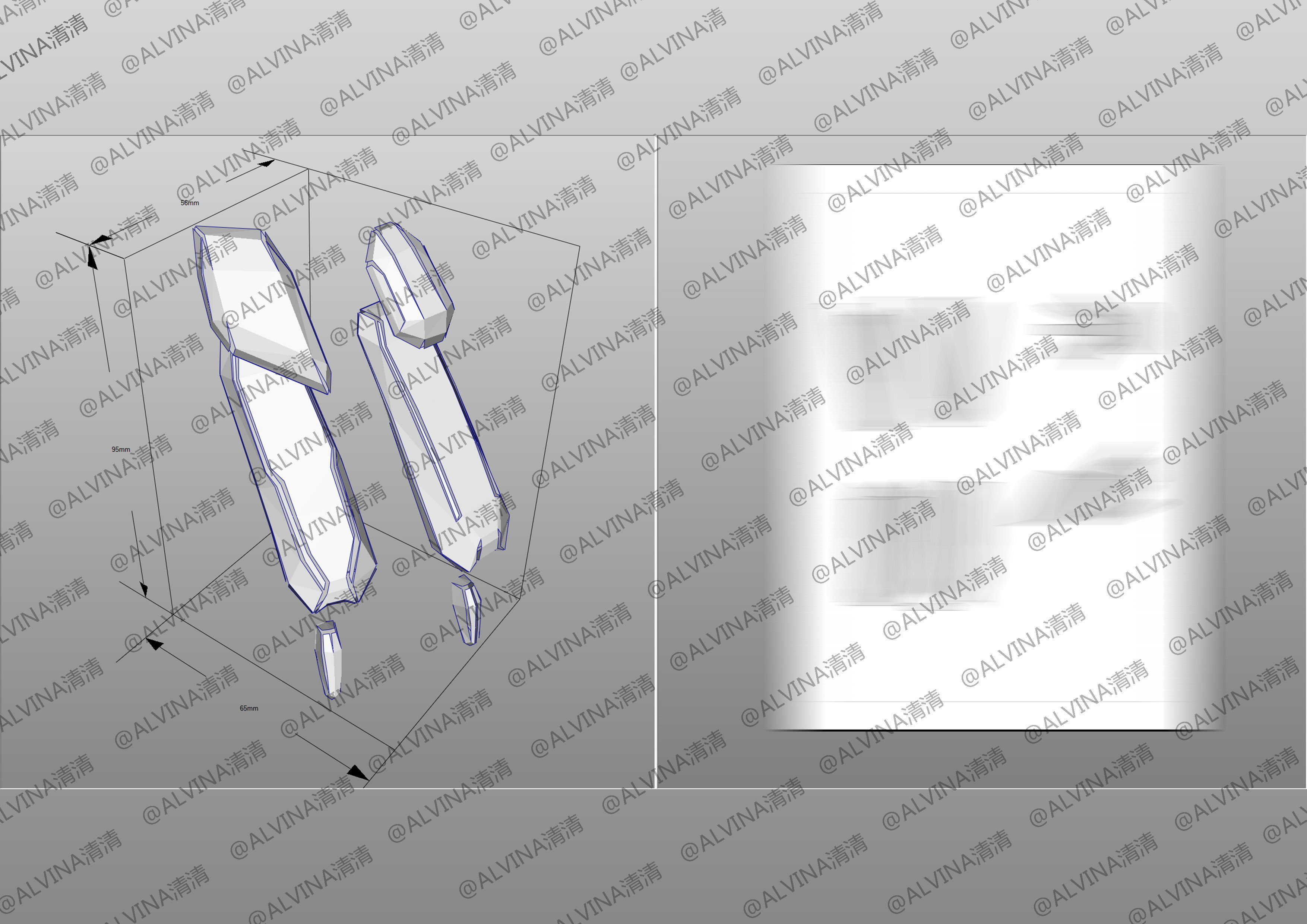 Overwatch Genji Baihu- Cosplay Pepakura Foam Template Low-poly 3D model_13