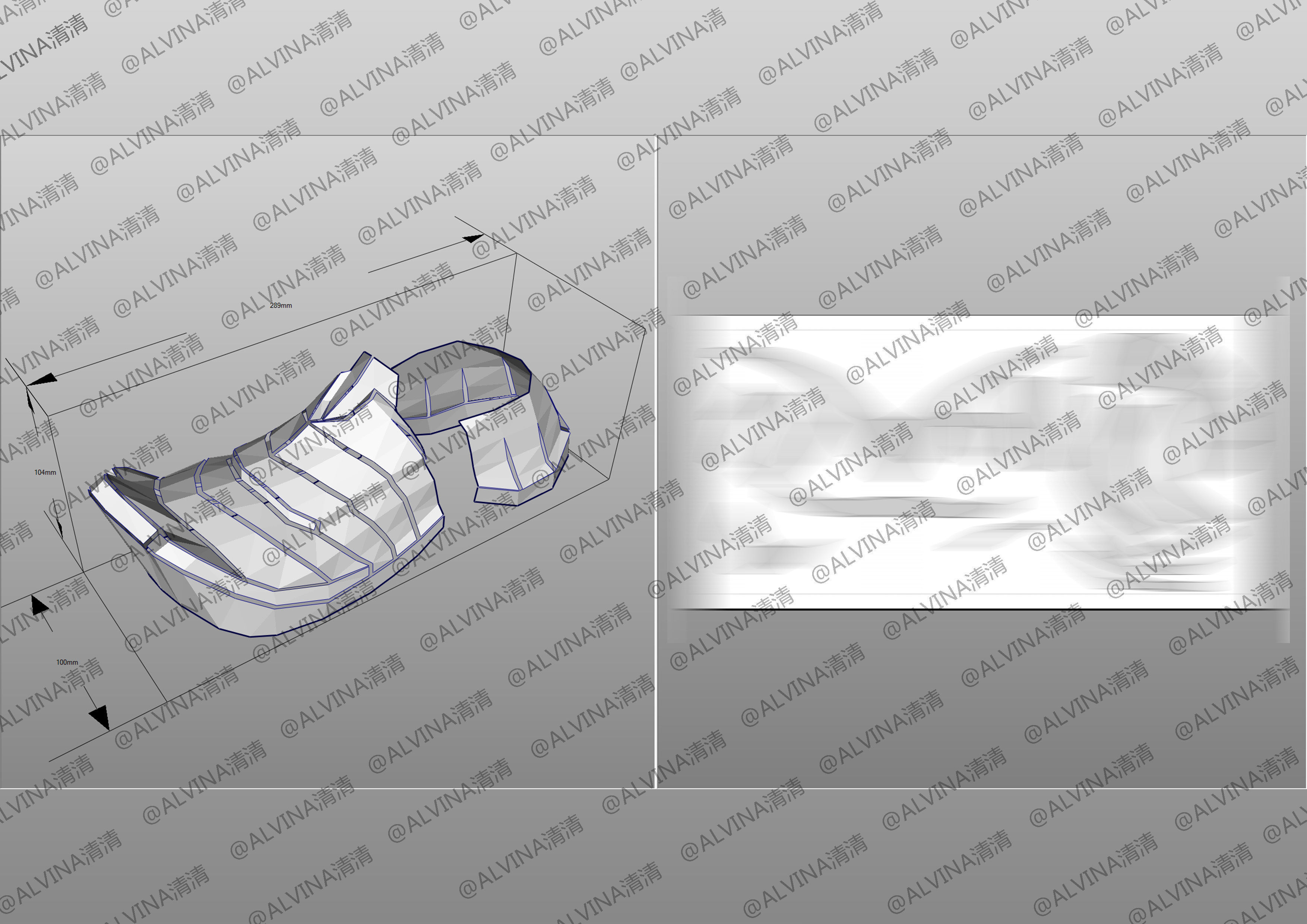 Overwatch Genji Baihu- Cosplay Pepakura Foam Template Low-poly 3D model_15