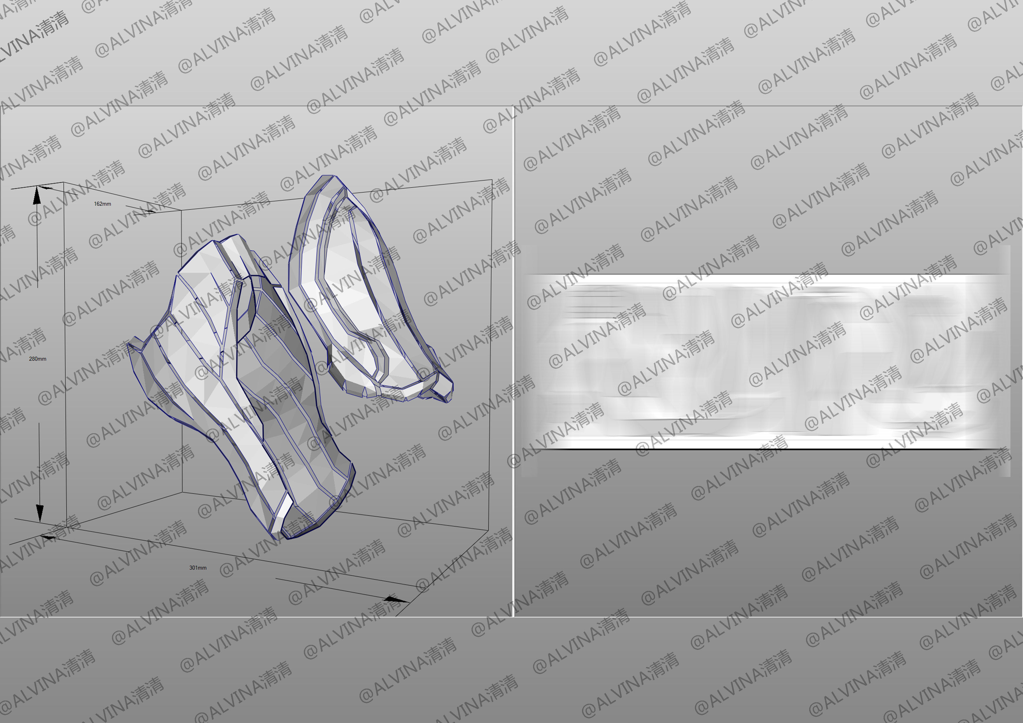 Overwatch Genji Baihu- Cosplay Pepakura Foam Template Low-poly 3D model_12