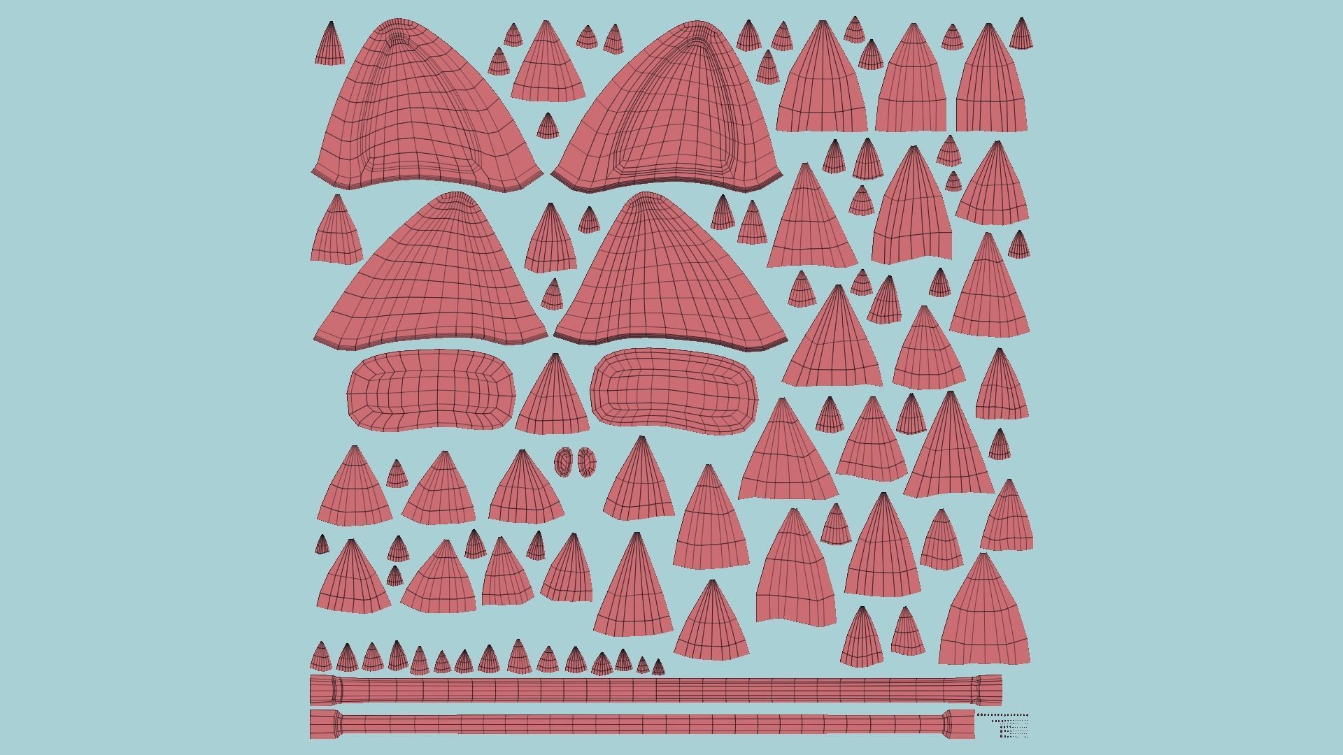 Furry Ears Tiara A05 Brown - Headband Character Design Low-poly 3D model_14