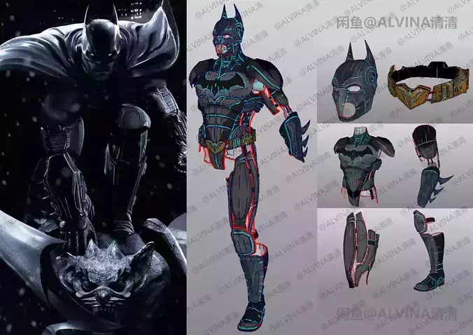 Justice League Batman- Cosplay Pepakura Foam Template Low-poly 3D model
