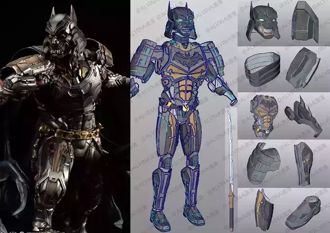 Batman Samurai - Cosplay Pepakura Foam Template