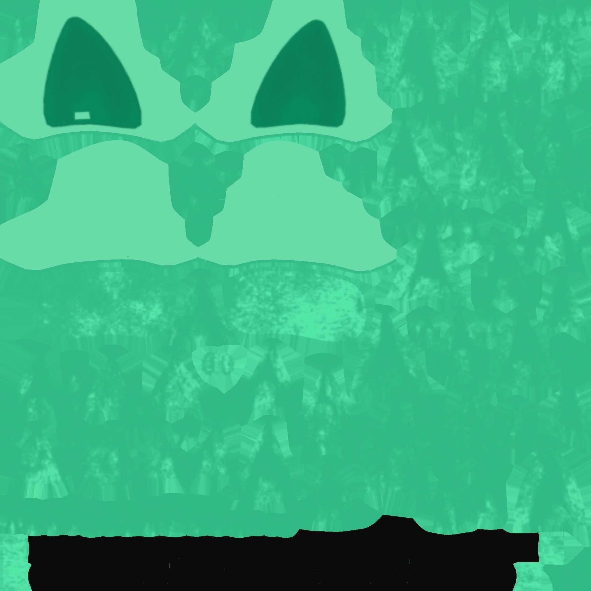 Furry Ears Tiara A07 Green - Headband Character Design Low-poly 3D model_19