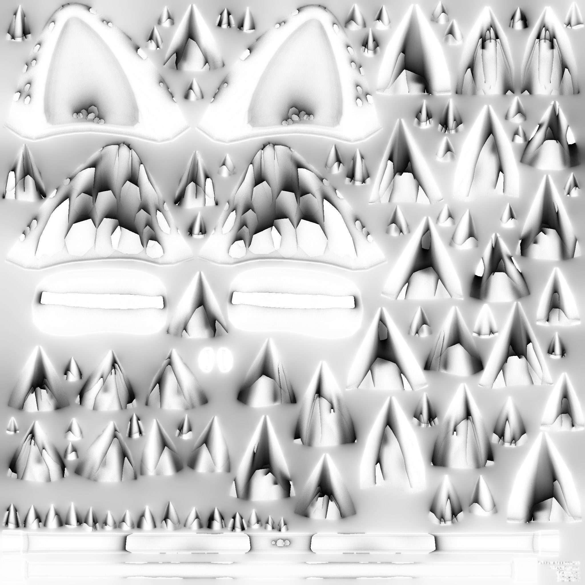 Furry Ears Tiara A07 Green - Headband Character Design Low-poly 3D model_18