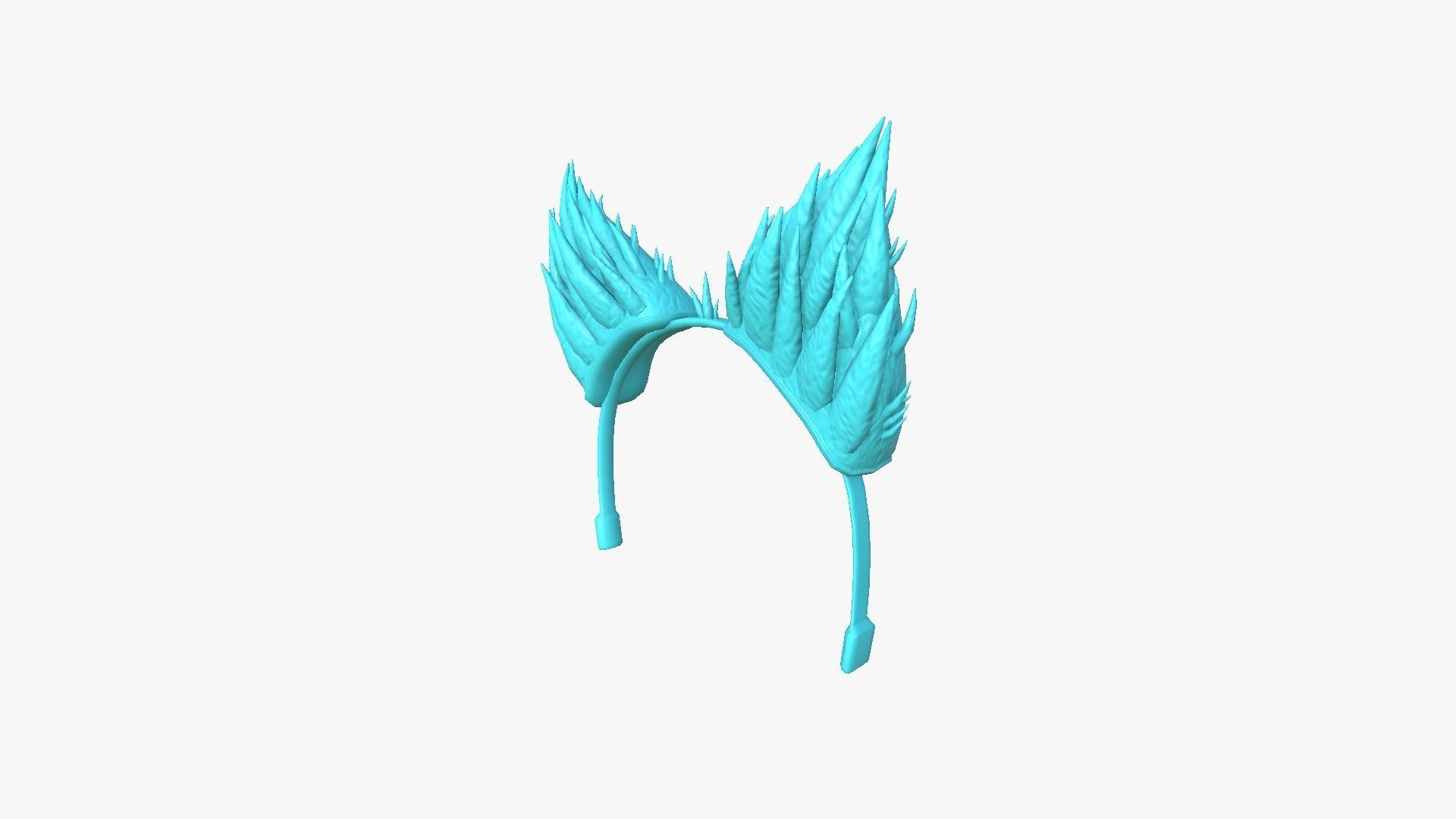 Furry Ears Tiara A08 Purple - Headband Character Design Low-poly 3D model_10