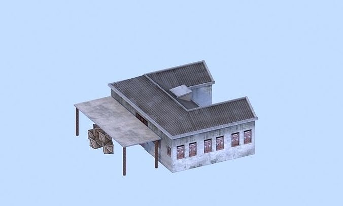 Old houses Low-poly 3D model 5