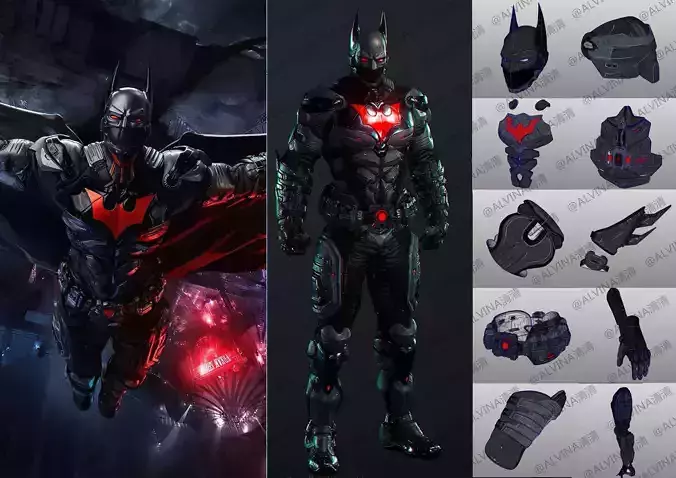 Beyond Batman - Cosplay Pepakura Foam Template Low-poly 3D model