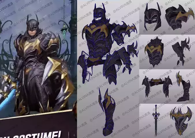 Lineage 2 Batman - Cosplay Pepakura Foam Template