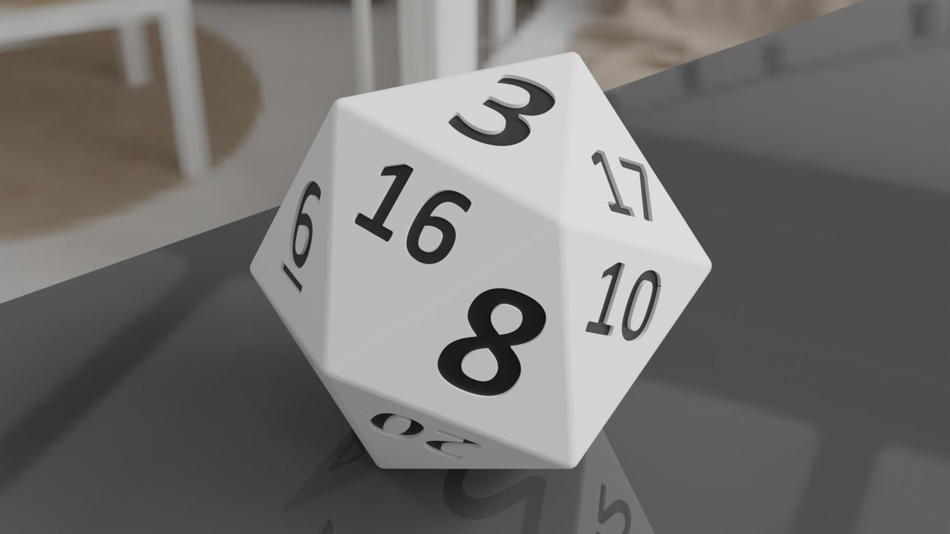 DND Dice Full Set 3D Model Low-poly 3D model_7