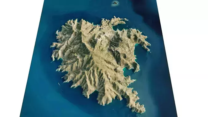Serifos island full 3d model terrain
