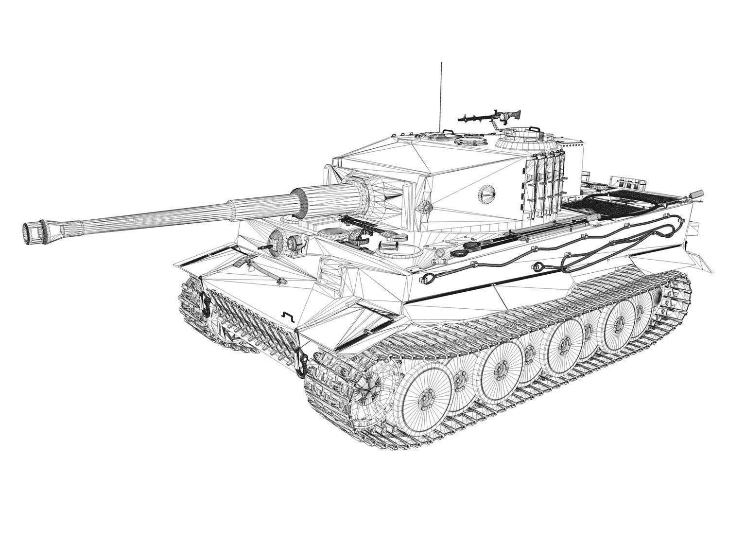 Panzer VI - Tiger - 131 - Mid Production 3D model_12