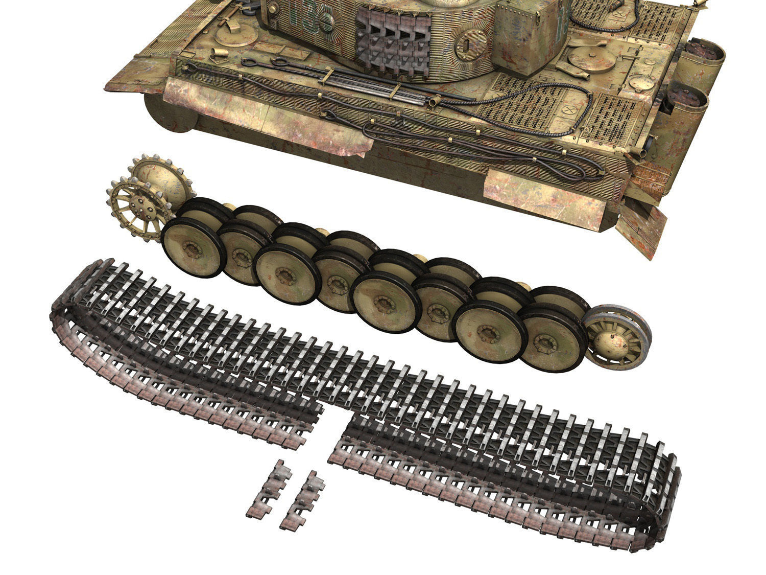 Panzer VI - Tiger - 131 - Mid Production 3D model_10
