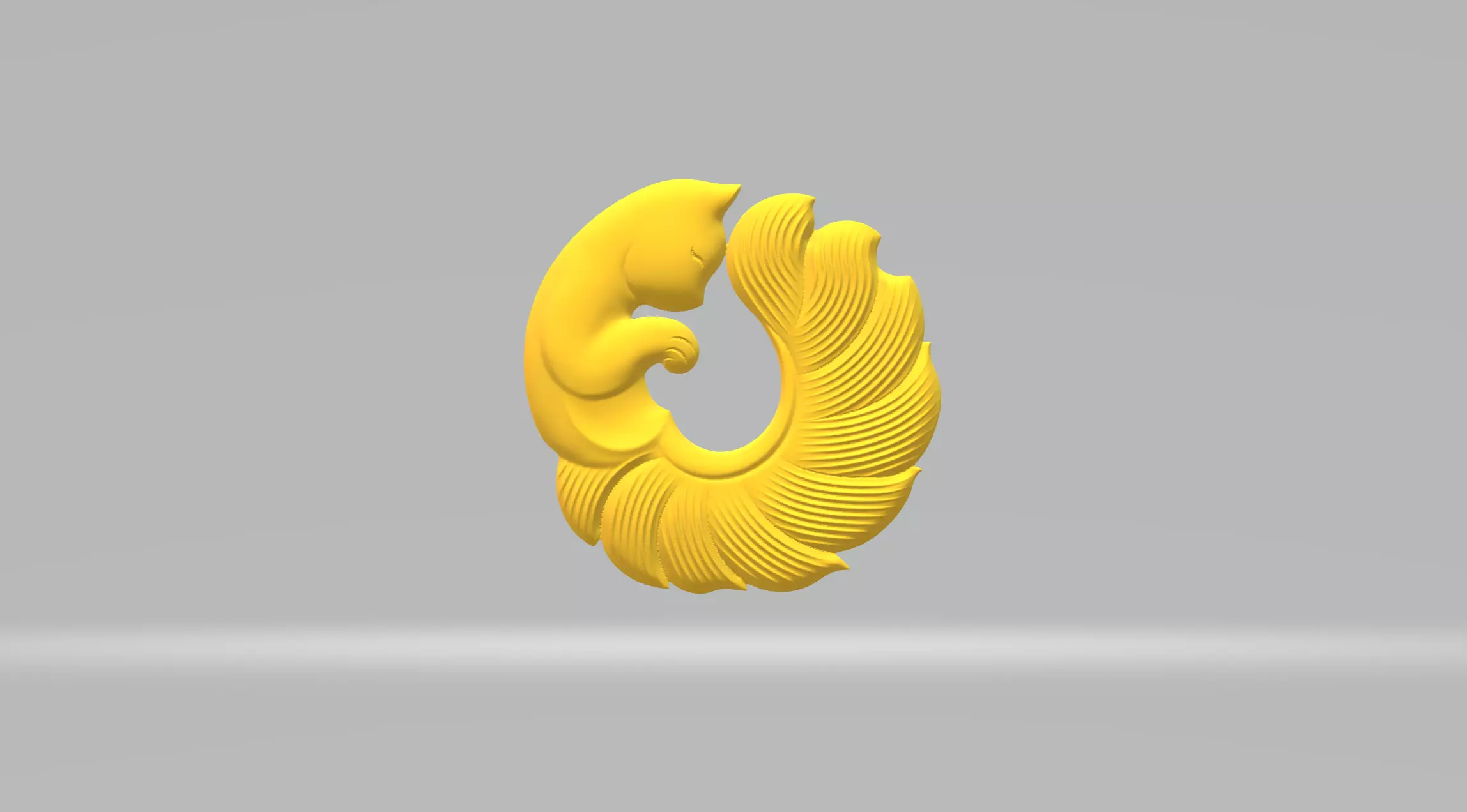 Nine-tailed Fox Pendant 3D print model