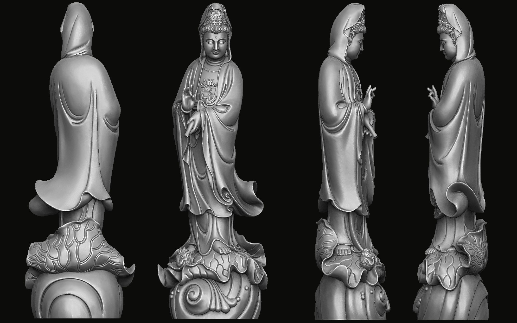 Guanyin Statue 3D print model_1