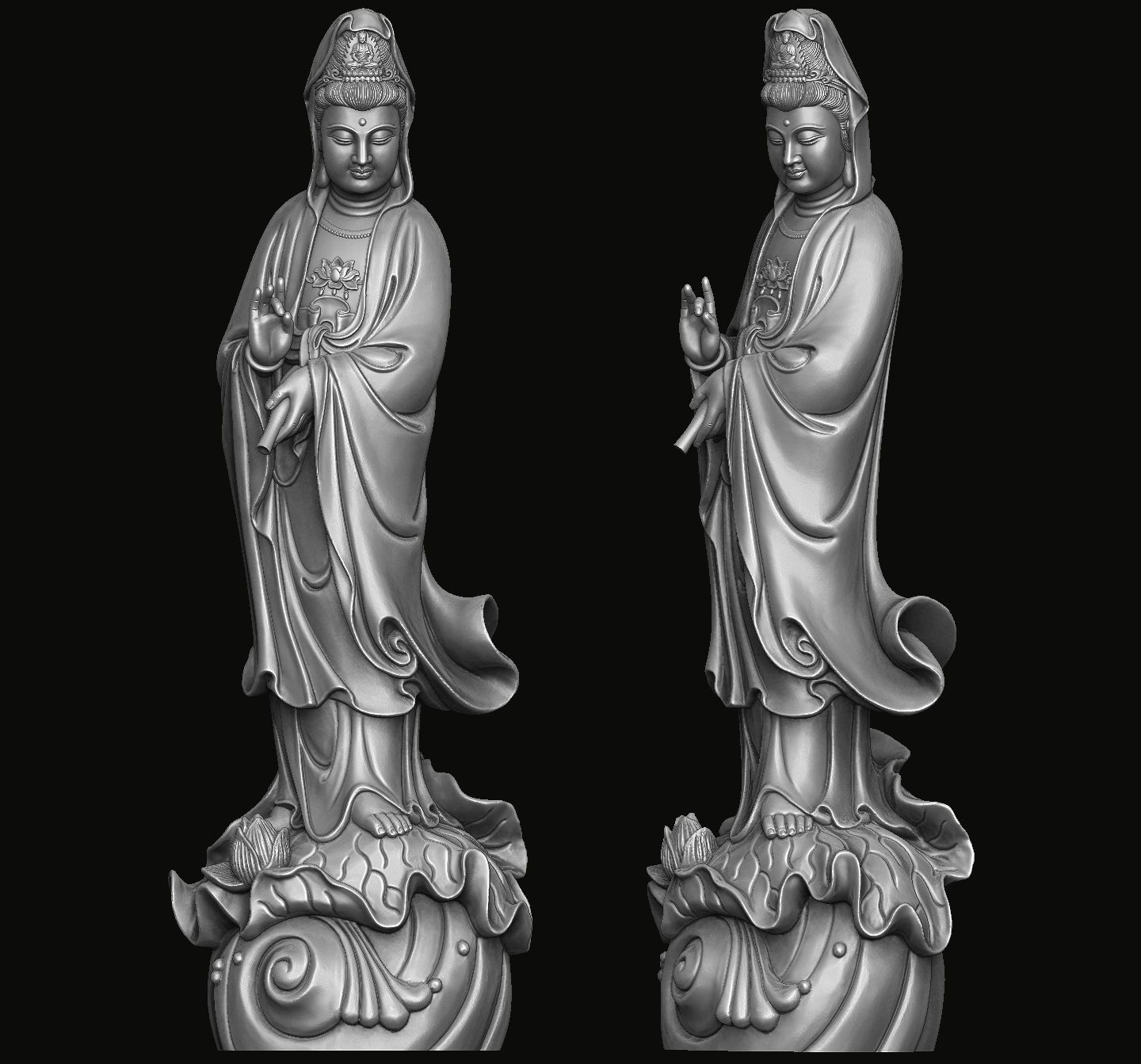 Guanyin Statue 3D print model_2