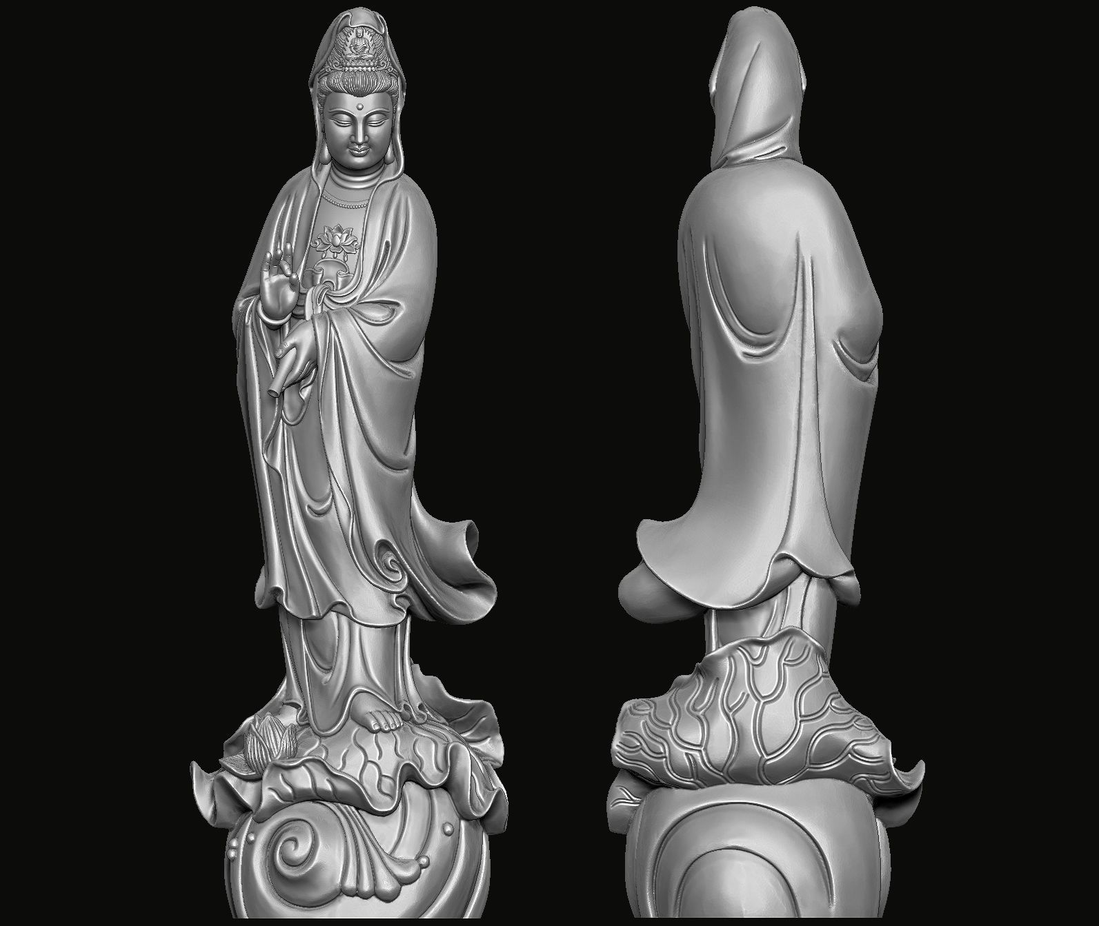 Guanyin Statue 3D print model_3