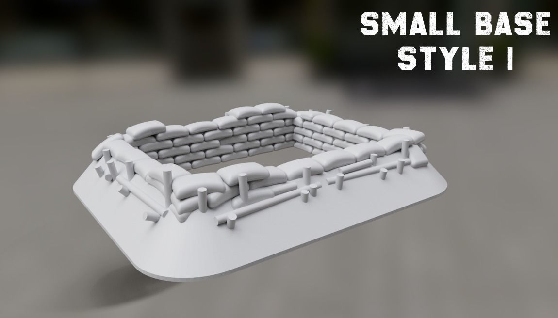 Small Sandbagged Bunker Style 1   15mm Scale 3D print model_1