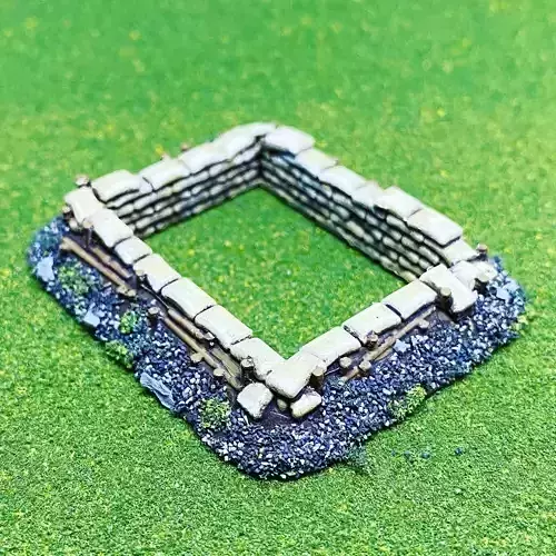 Small Sandbagged Bunker Style 1   15mm Scale 3D print model