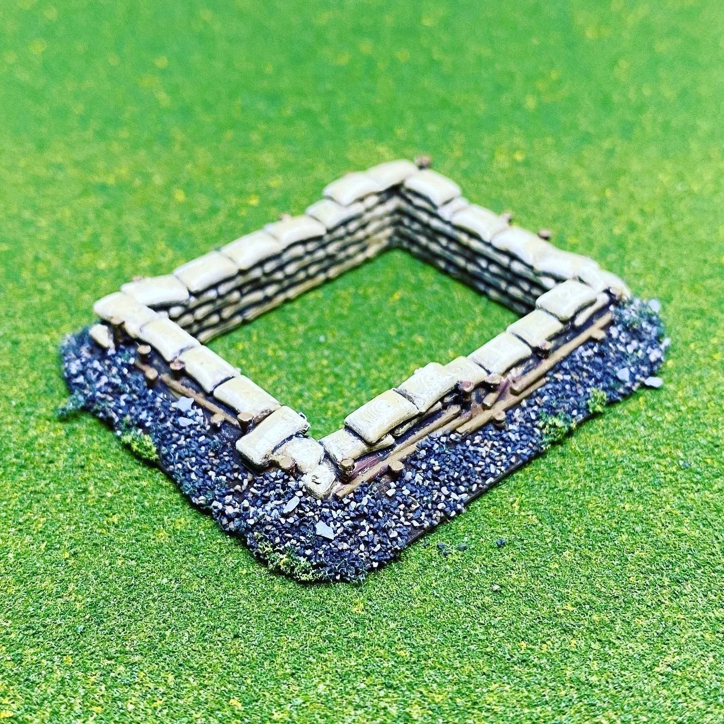 Small Sandbagged Bunker Style 1   15mm Scale 3D print model_2