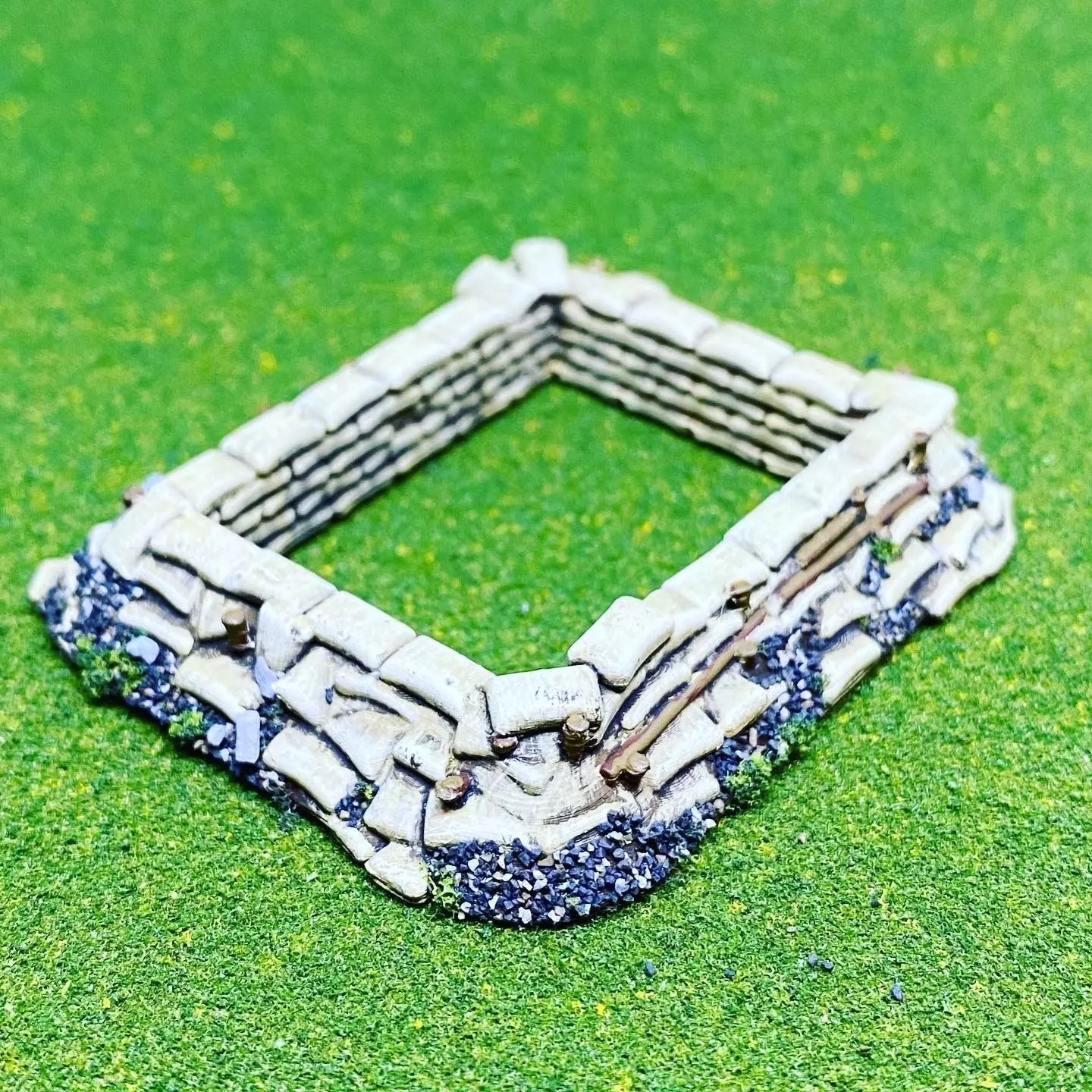 Small Sandbagged Bunker Style 2     15mm Scale 3D print model_0