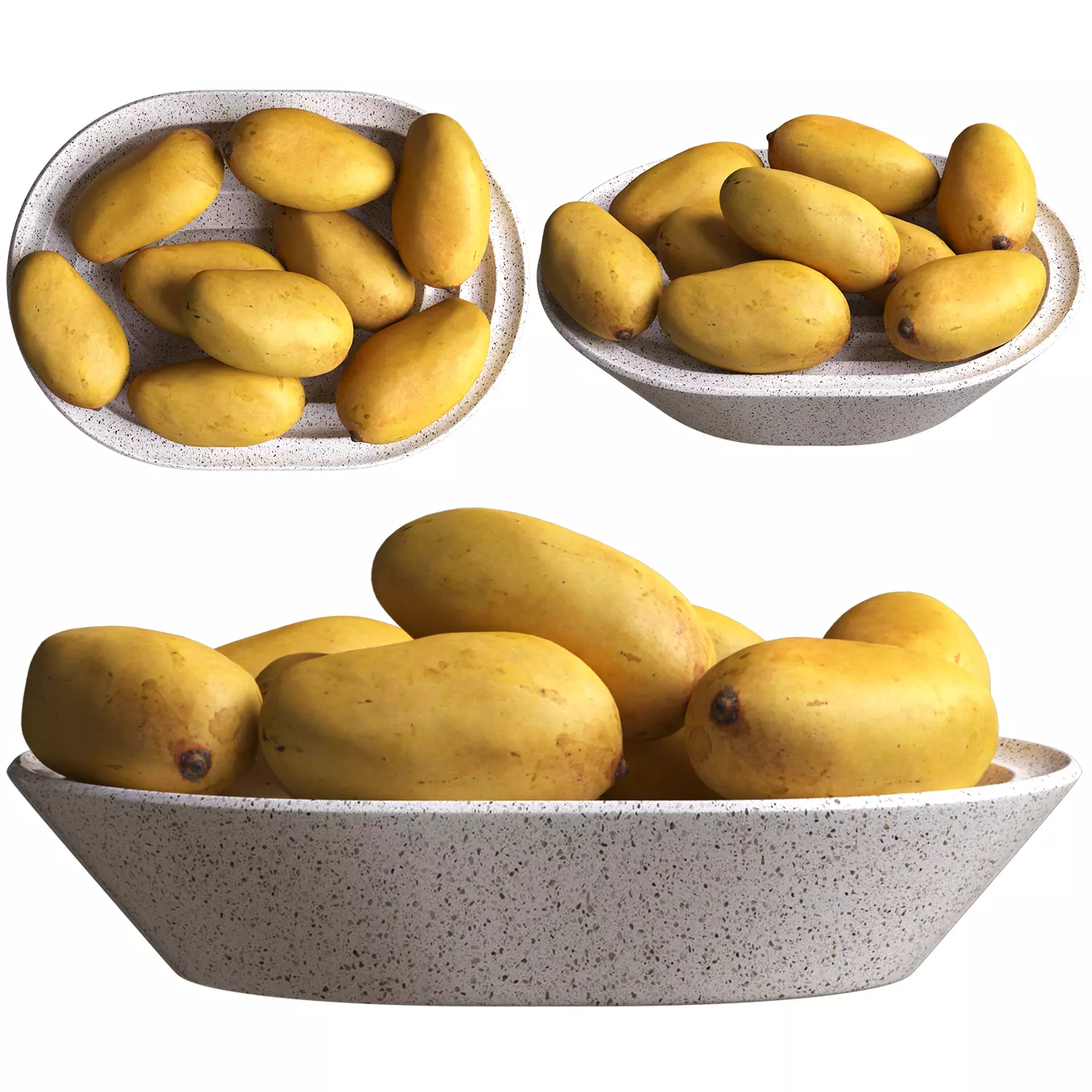 Mango in fruit bowl 02 Low-poly 3D model