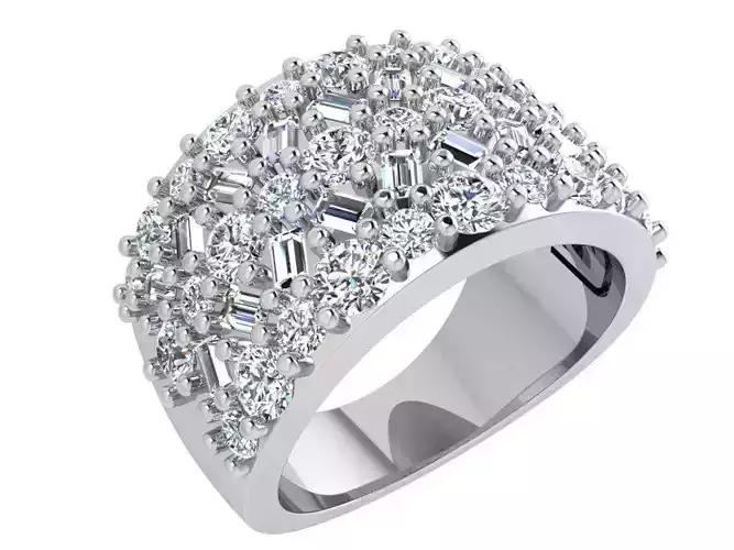 Round Diamond ring 3679 3D print model