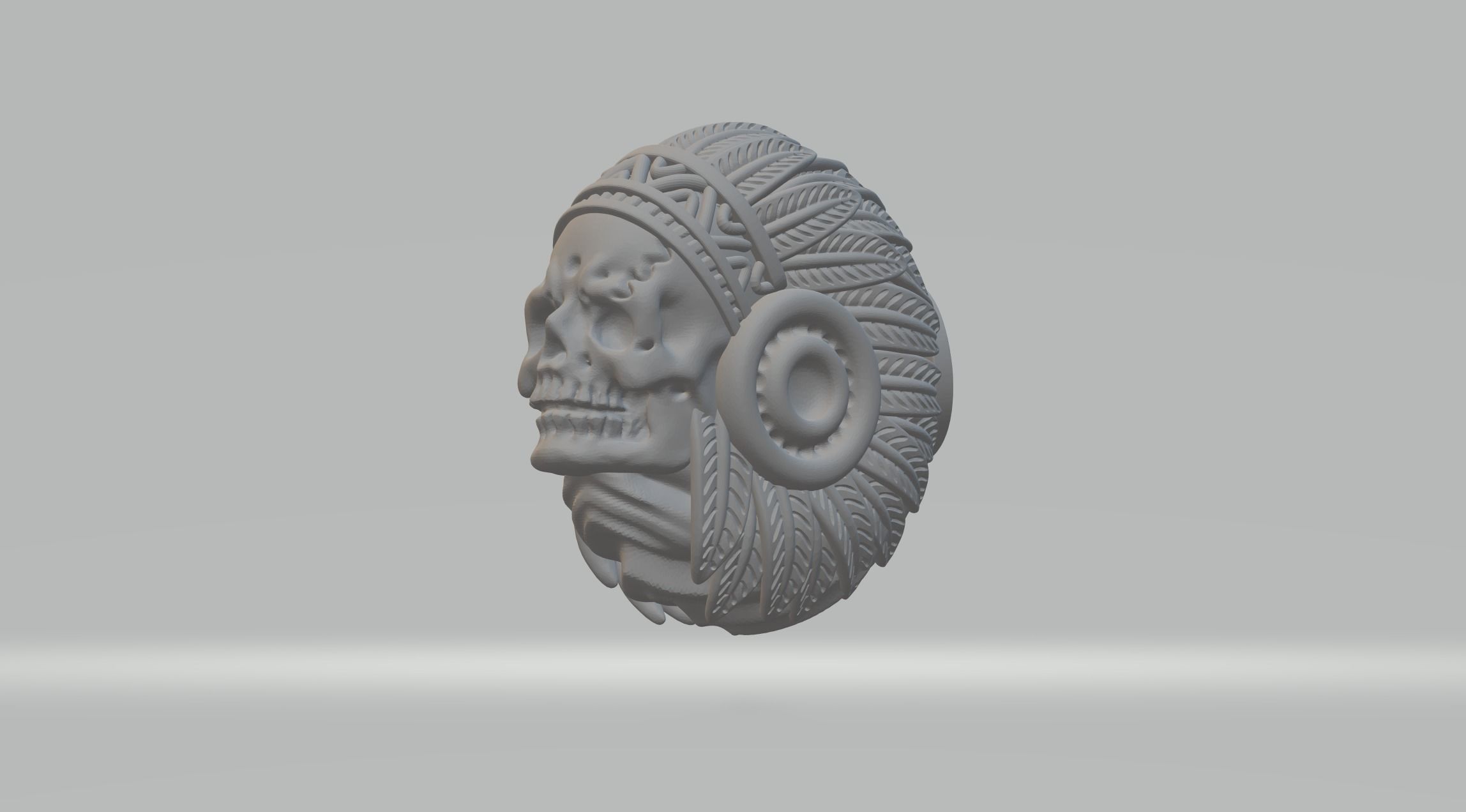 Stereogram Indian Skull Chief 3D print model