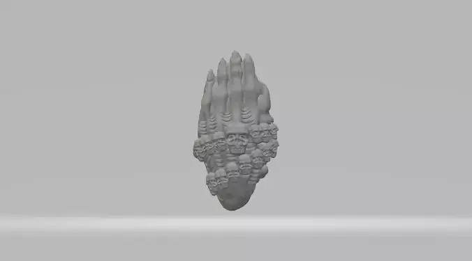 One thought between skull buddha hand 3D print model