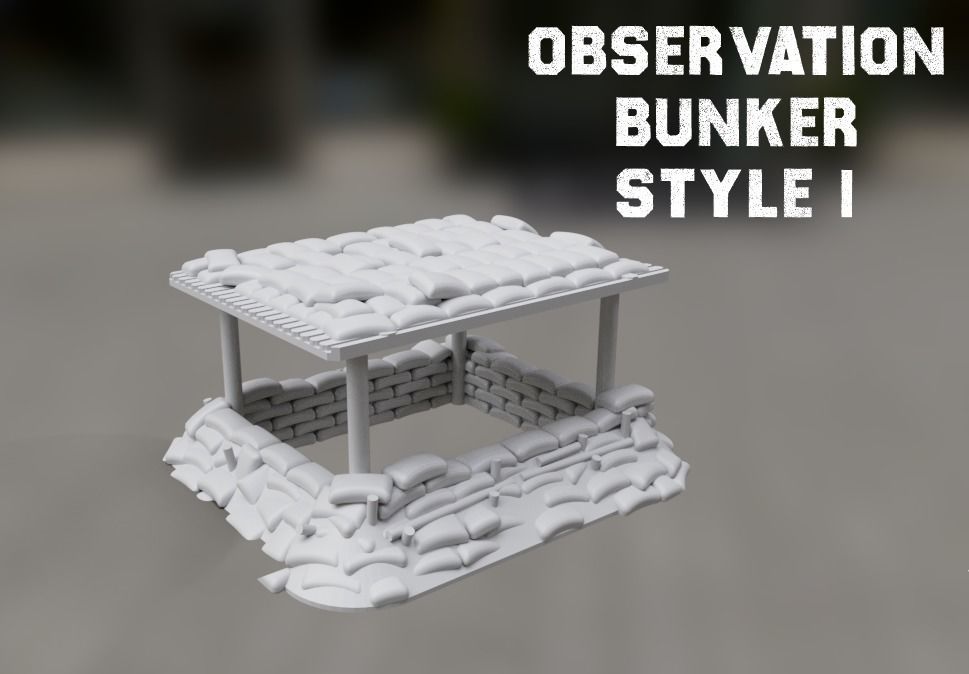 Observation Bunker Style 1 15mm Scale 3D print model 3D print model_1