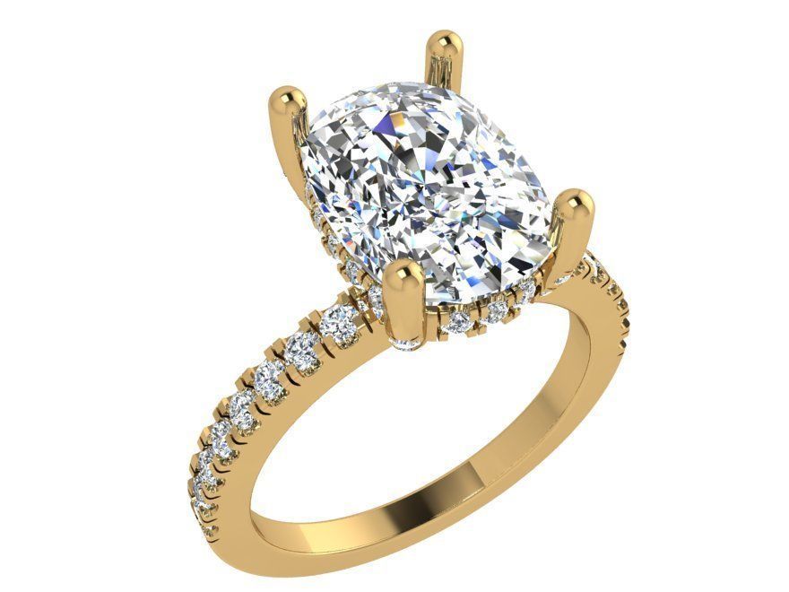 Oval diamond ring 3686 3D print model 3D print model_1