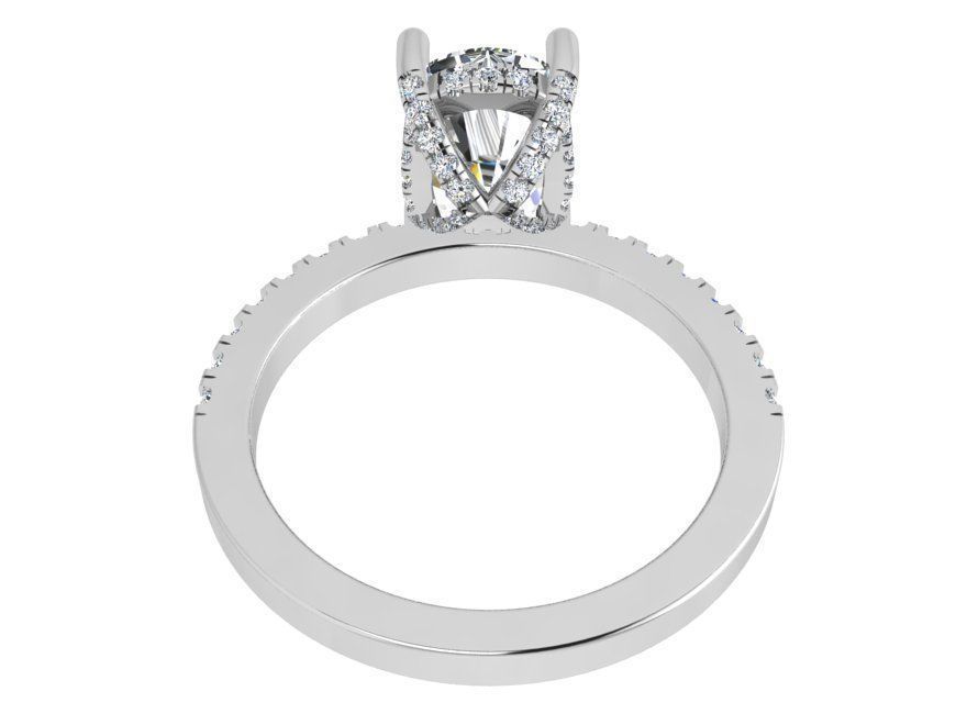 Oval diamond ring 3686 3D print model 3D print model_3