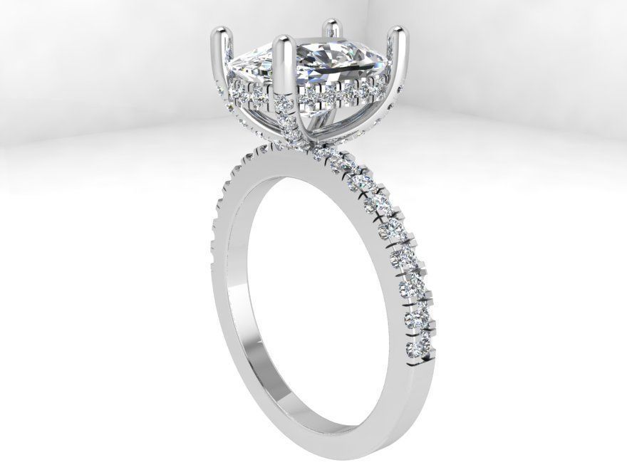 Oval diamond ring 3686 3D print model 3D print model_2