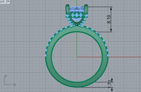 Oval diamond ring 3686 3D print model 3D print model_5
