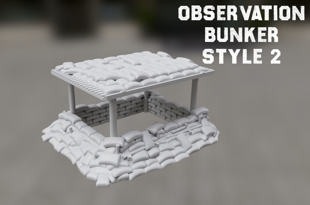 Observation Bunker Style 2 15mm Scale 3D Print model 3D print model_1