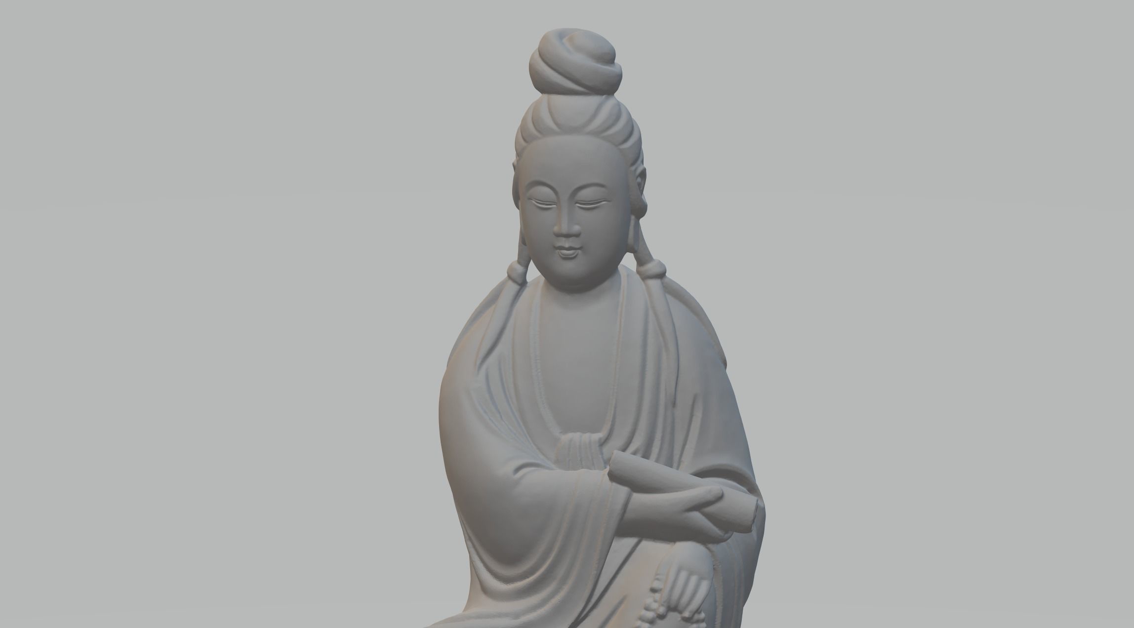 Guanyin Bodhisattva Sitting Statue 3D model 3D printable | CGTrader