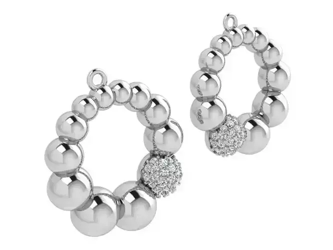 Bid and small string earrings 3689 3D print model