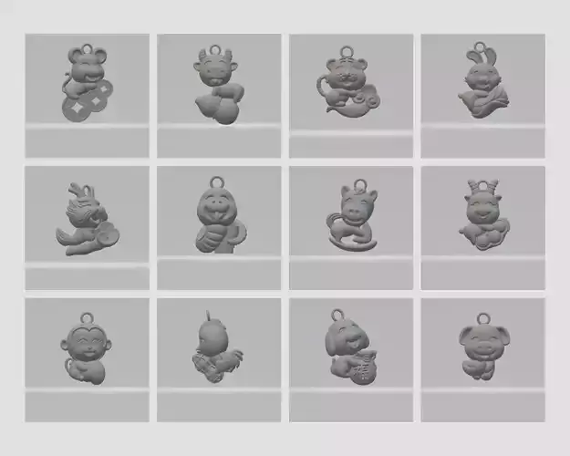 Chinese Twelve Zodiac Pendant