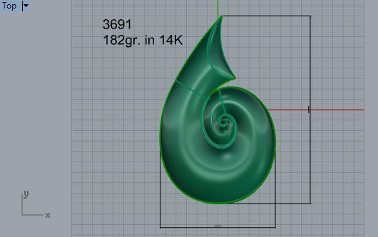 Snail pendant 3691 3D print model 3D print model_4
