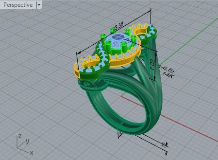 Infinity diamond ring 3697 3D print model 3D print model_7