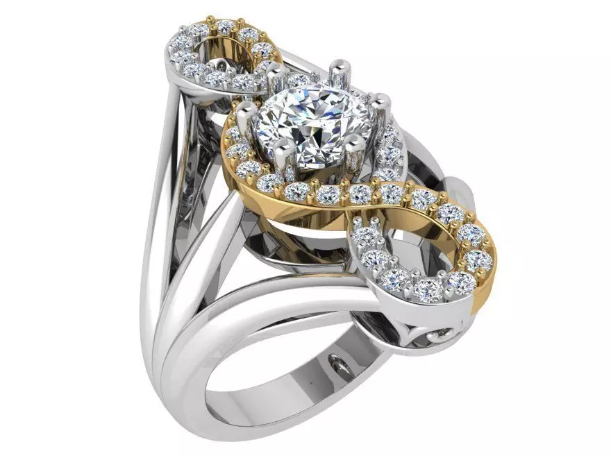 Infinity diamond ring 3697 3D print model 3D print model_0