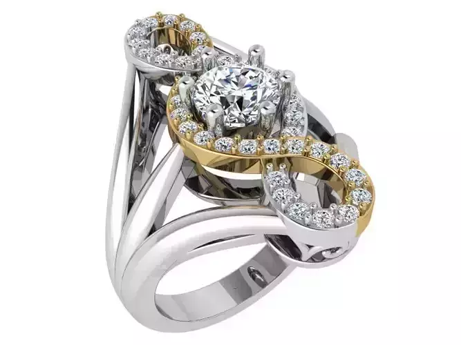 Infinity diamond ring 3697 3D print model