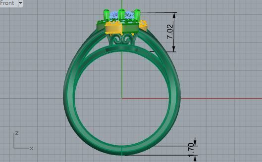 Infinity diamond ring 3697 3D print model 3D print model_5