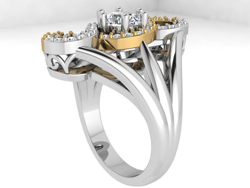 Infinity diamond ring 3697 3D print model 3D print model_2