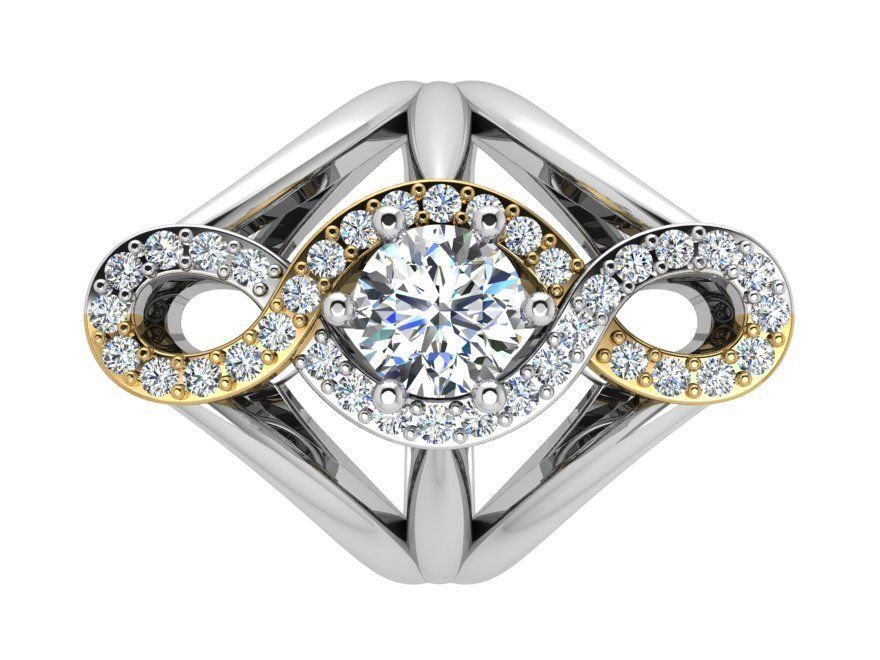 Infinity diamond ring 3697 3D print model 3D print model_1