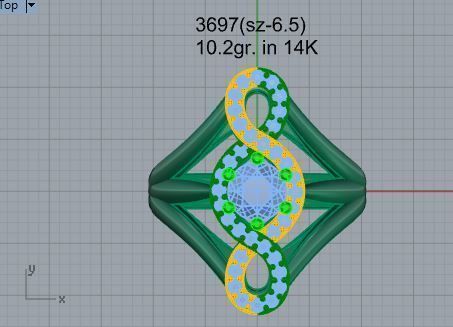 Infinity diamond ring 3697 3D print model 3D print model_4