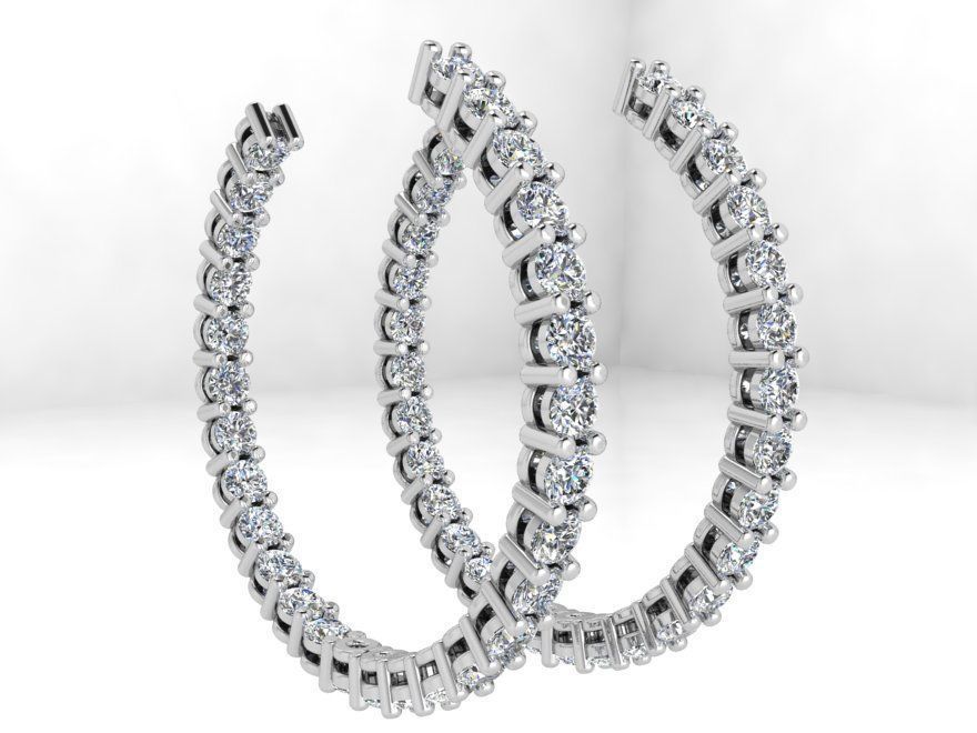 Magnificent diamond earrings 3698 3D print model 3D print model_2
