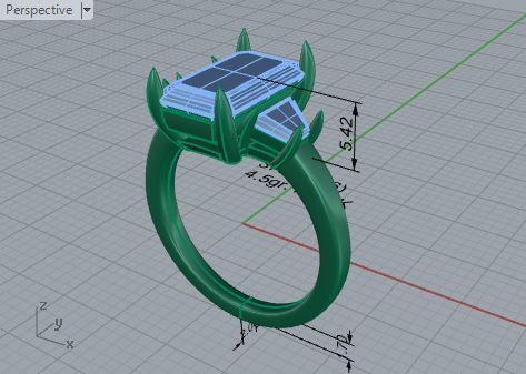 Chain style diamond ring 3700 3D print model 3D print model_7